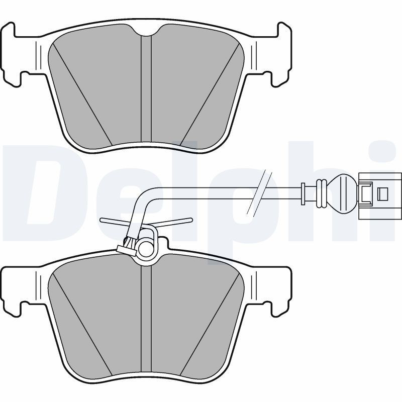 DELPHI LP3267 Brake pad set incl. wear warning contact, with anti-squeak plate, without accessories