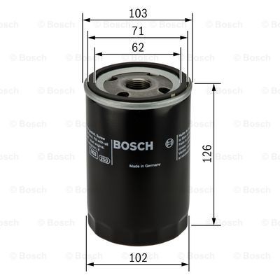 BOSCH 0 986 452 042 Engine oil filter M 26 x 1,5, Spin-on Filter