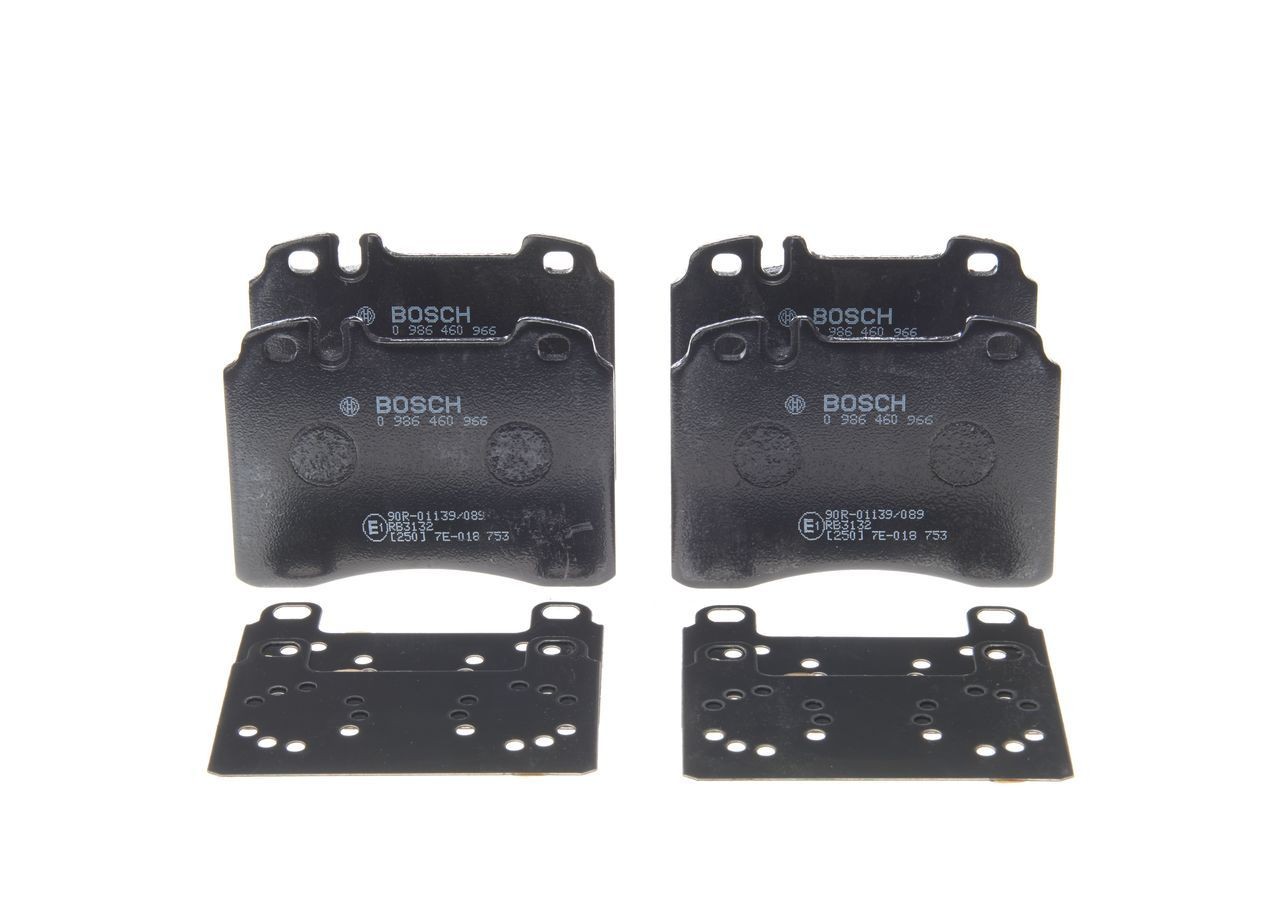 0986460966 Set of brake pads 21 153 BOSCH Low-Metallic, with anti-squeak plate