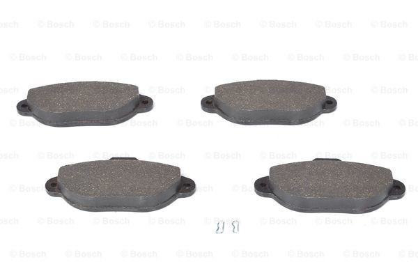 0986461119 Set of brake pads 21436 BOSCH Low-Metallic, with anti-squeak plate, with mounting manual