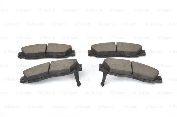 0986461142 Set of brake pads 7382-D503 BOSCH Low-Metallic, with integrated wear sensor, with anti-squeak plate