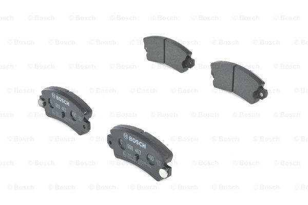 0986463490 Set of brake pads 8274-D1163;764-D44;793 BOSCH Low-Metallic, with acoustic wear warning, with anti-squeak plate