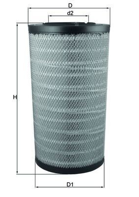 MAHLE ORIGINAL LX 2838 Air filter 512,5mm, 281,0, 261mm, Filter Insert