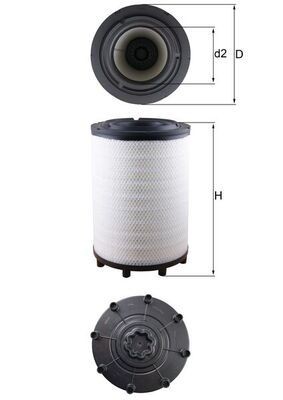 MAHLE ORIGINAL LX 2839 Air filter 456,0mm, 301,4, 298mm, Filter Insert