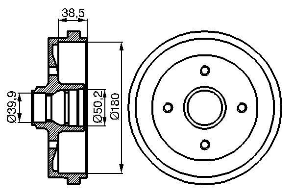 BOSCH Brake drum rear and front AUDI A6 C6 Saloon (4F2) new 0 986 477 002