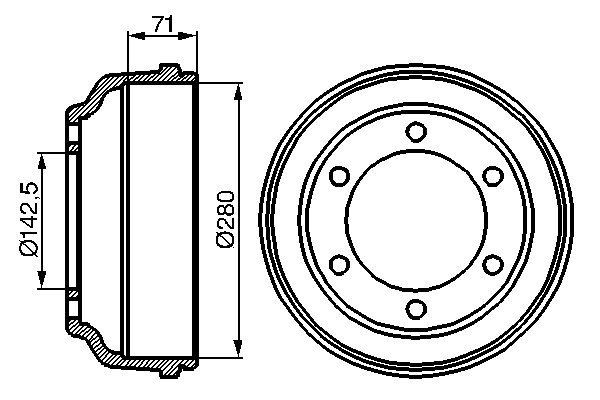 BOSCH Brake drum rear and front FORD TRANSIT MK-4 Platform/Chassis (E_ _) new 0 986 477 047
