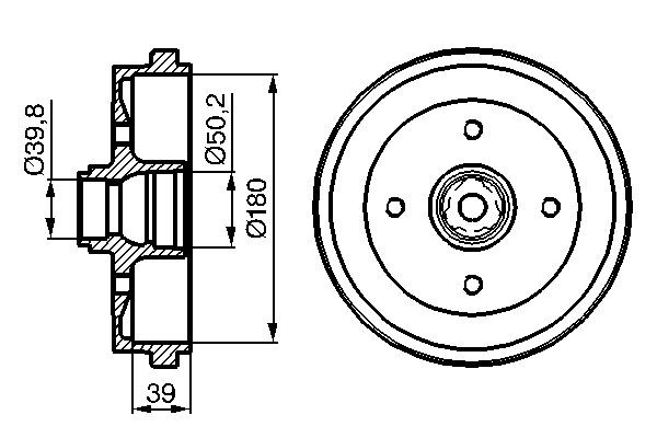 BOSCH 0 986 477 111 Brake Drum with wheel bearing, 211mm, Rear Axle