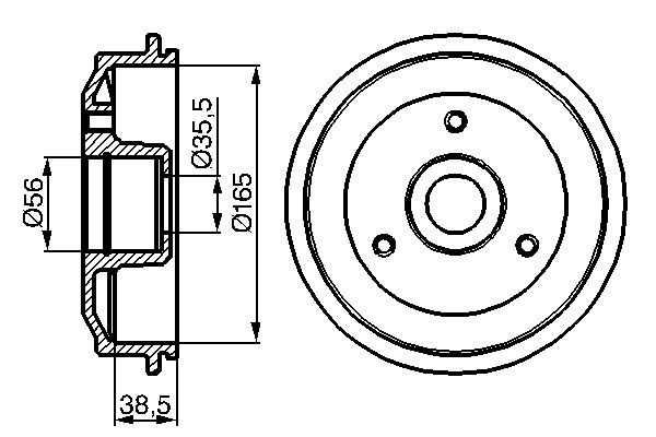 0 986 477 118 BOSCH Brake drum CITROËN with wheel bearing, 201mm, Rear Axle