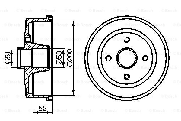 0986477135 Brake Drum 0986477135 BOSCH with wheel bearing, 228mm, Rear Axle