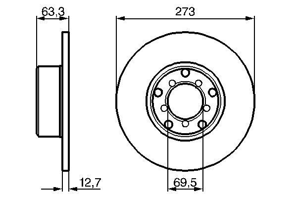 Mercedes-Benz PAGODE Tuning parts - Brake disc BOSCH 0 986 478 055