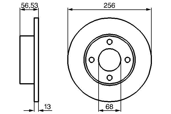 BD113 BOSCH 256x13mm, 4x108, solid, Oiled Ø: 256mm, Num. of holes: 4, Brake Disc Thickness: 13mm Brake rotor 0 986 478 130 buy