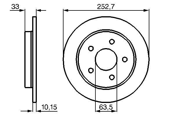 BOSCH 0 986 478 196 Brake disc 253x10mm, 5x112, solid, Oiled