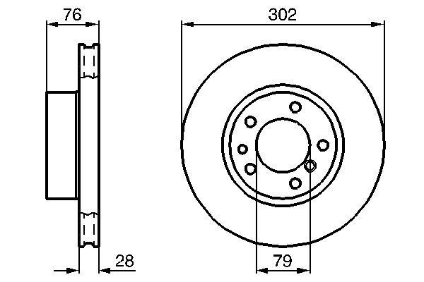 BOSCH 0 986 478 317 Brake disc 302x28mm, 5x120, Vented, internally vented, Oiled, High-carbon