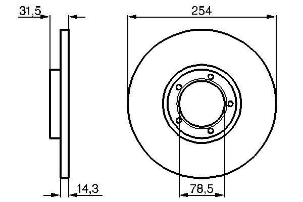 BOSCH Brake discs and rotors rear and front FORD TRANSIT Bus (T_ _) new 0 986 478 345