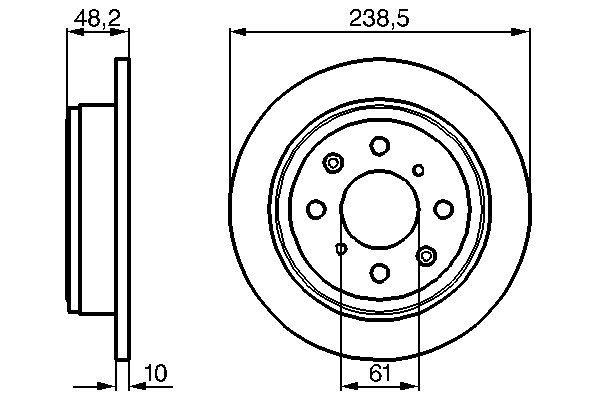 BOSCH Brake disc kit rear and front HONDA CIVIC 4 Stufenheck (ED) new 0 986 478 350