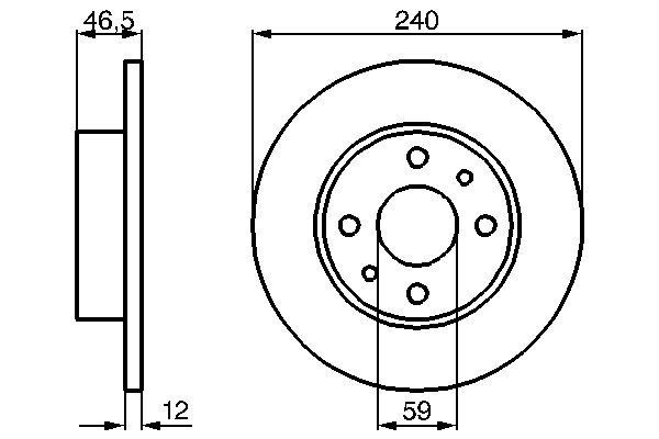 BOSCH 0 986 478 353 Brake disc 240,2x12mm, 4x98, solid, Oiled