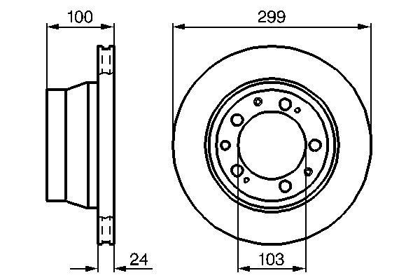 BOSCH 0 986 478 419 Brake disc 299x24mm, 5x130, Vented, internally vented, Oiled, High-carbon