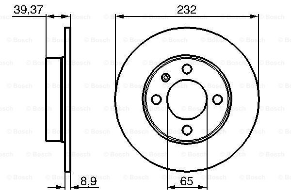 0986478492 Brake discs BD418 BOSCH 231,8x8,8mm, 4x100, solid, Oiled