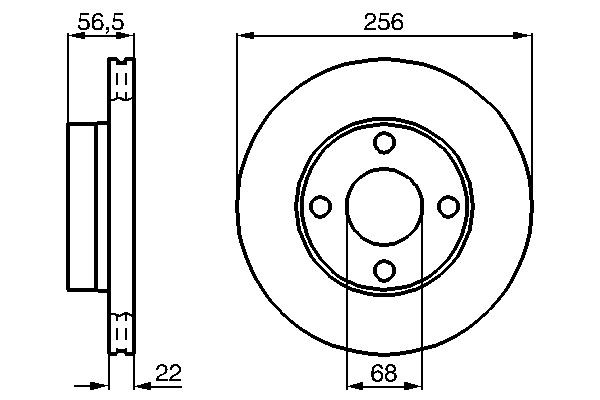 Original BOSCH BD472 Disc brake set 0 986 478 550 for AUDI 80