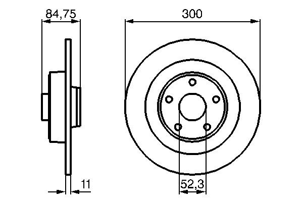 BD1018 BOSCH 300x11mm, 5x108, solid, Oiled Ø: 300mm, Num. of holes: 5, Brake Disc Thickness: 11mm Brake rotor 0 986 479 083 buy