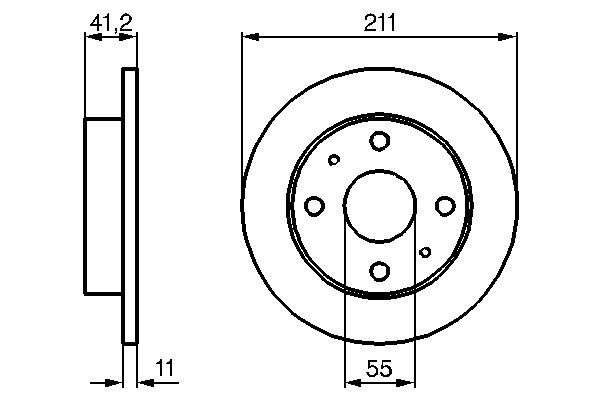 BD960 BOSCH 211x11mm, 4x100, solid, Oiled Ø: 211mm, Num. of holes: 4, Brake Disc Thickness: 11mm Brake rotor 0 986 479 119 buy