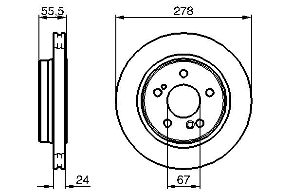 BOSCH 0 986 479 133 Brake disc 278x24mm, 5x112, Vented, Oiled, High-carbon