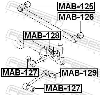 MAB126 Control Arm- / Trailing Arm Bush FEBEST MAB-126 review and test