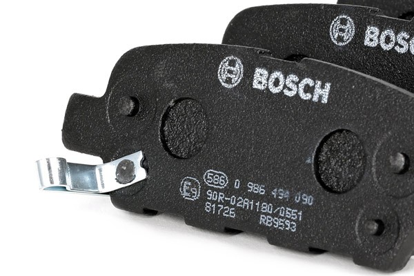 BOSCH E1 90R-011078/1053 Disc pads Low-Metallic, with acoustic wear warning, with mounting manual