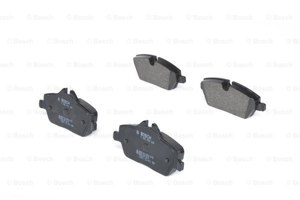 0986494120 Set of brake pads E9 90R - 02A1200/0974 BOSCH Low-Metallic, with anti-squeak plate, with mounting manual