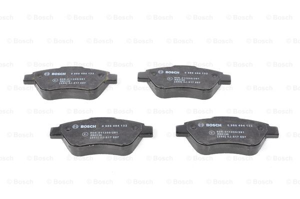 0986494132 Set of brake pads 0 986 494 132 BOSCH Low-Metallic, with anti-squeak plate, with mounting manual