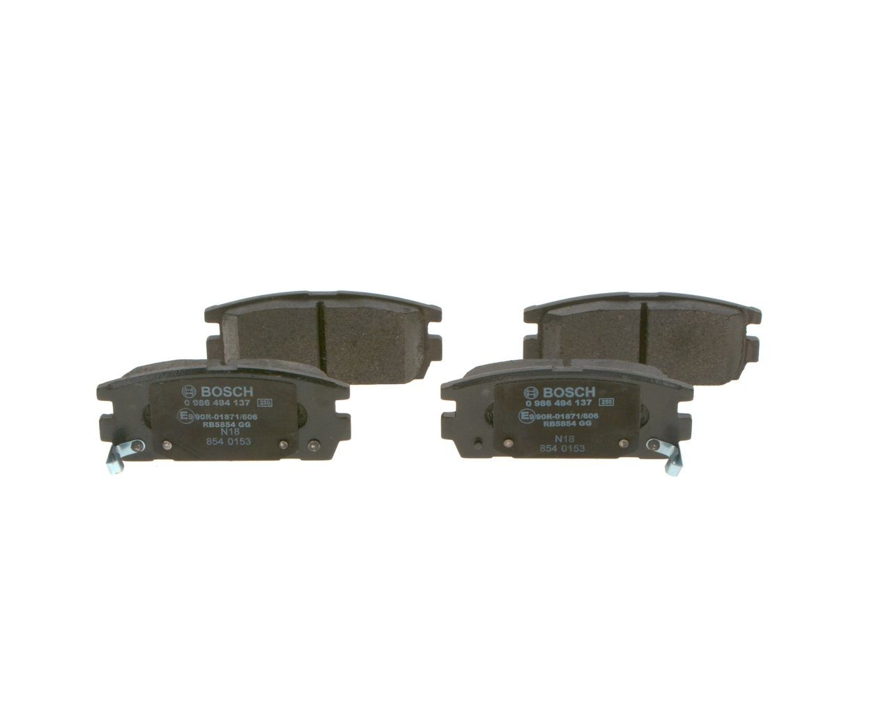 BOSCH 23813 Disc pads Low-Metallic, with acoustic wear warning, with anti-squeak plate
