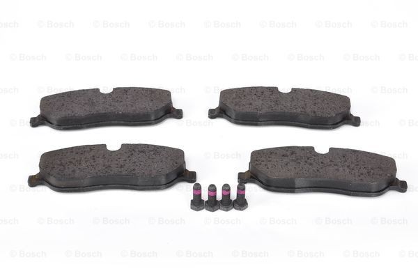 0986494147 Set of brake pads 8202-D1098 BOSCH Low-Metallic, with mounting manual, with anti-squeak plate, with bolts/screws