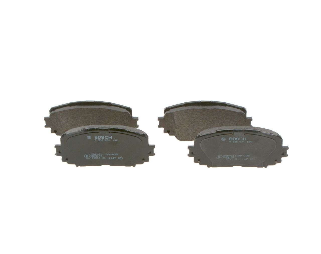 BOSCH 24451 Disc pads Low-Metallic, with anti-squeak plate