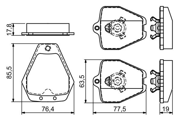 BOSCH 0 986 494 215 Brake pad set Low-Metallic, with anti-squeak plate, with mounting manual