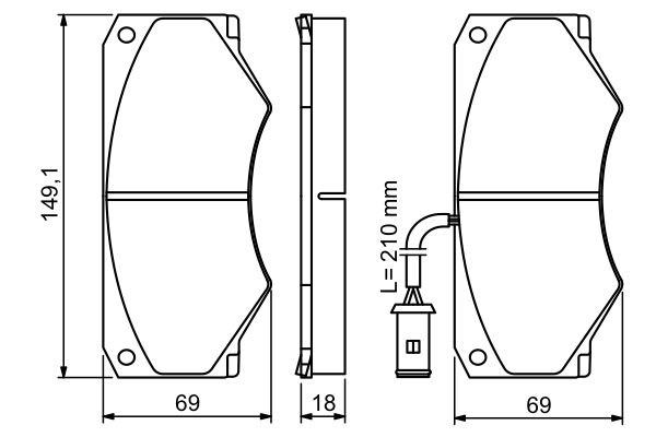 BOSCH 0 986 494 301 Brake pad set Low-Metallic, incl. wear warning contact, with anti-squeak plate, with mounting manual