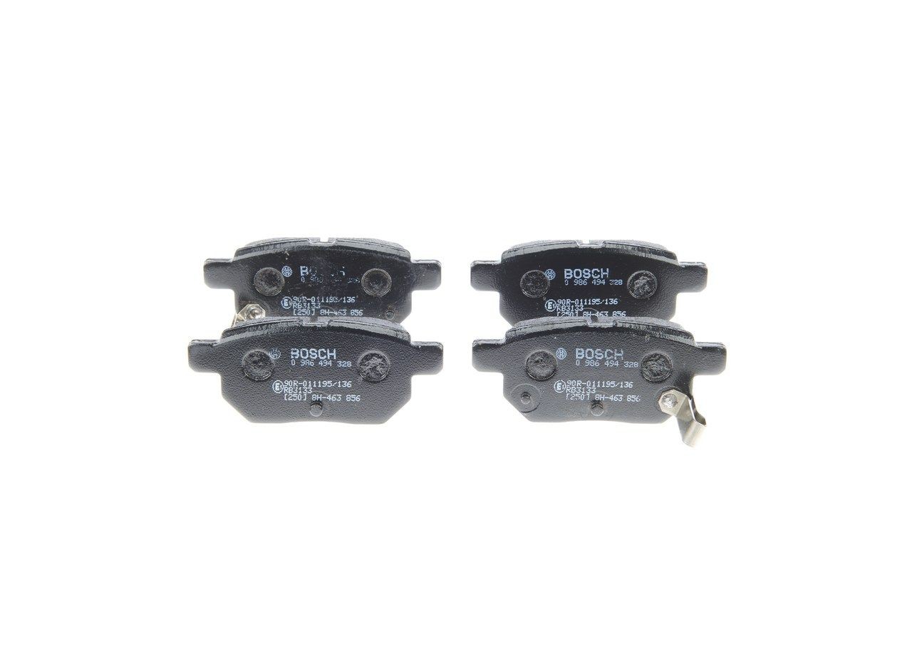 0986494328 Set of brake pads 0 986 494 328 BOSCH Low-Metallic, with acoustic wear warning