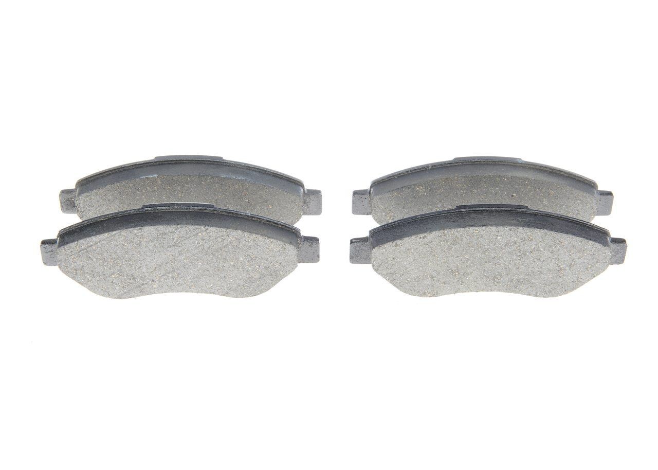 BOSCH E1 90R-011075/1365 Disc pads Low-Metallic, with acoustic wear warning, with anti-squeak plate