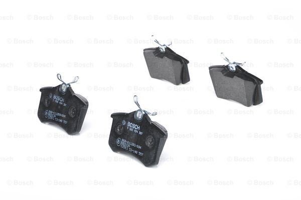 0986494387 Set of brake pads 0 986 494 387 BOSCH Rear Axle, Low-Metallic, with anti-squeak plate, with mounting manual