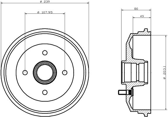 98100 0130 MINTEX with wheel hub, without wheel bearing, with wheel studs, 239mm Drum Brake MBD016 buy