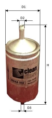 Great value for money - CLEAN FILTER Fuel filter MBNA 950