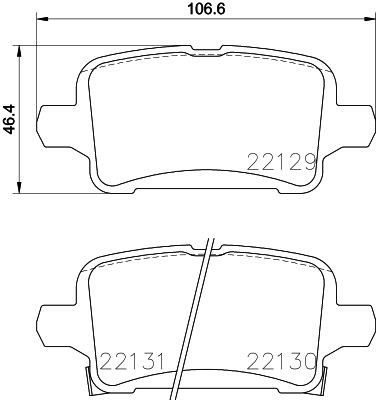 Disc brake pads MINTEX with acoustic wear warning, with accessories - MDB3858