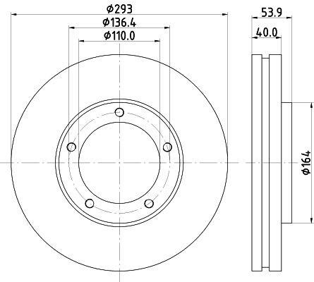 MINTEX MDC2735 Bremsscheibe für MITSUBISHI Canter (FE5, FE6) 6.Generation LKW in Original Qualität