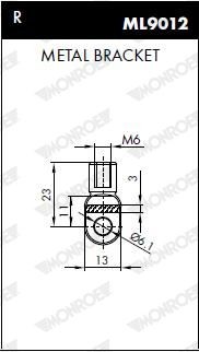 MONROE ML5546 Gas Spring, foldaway table