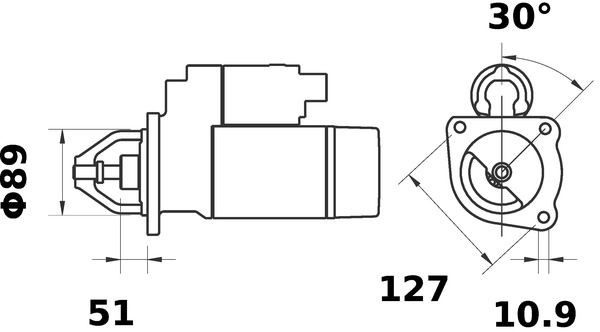 MS 191 MAHLE ORIGINAL Anlasser SCANIA P,G,R,T - series
