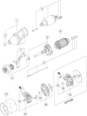 MAHLE ORIGINAL MS 266 Starter motor 12V, 1,4kW, Number of Teeth: 9, with 15a clamp, Ø 82,5 mm