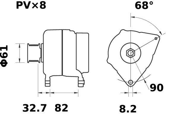 MS268 Starter motor IS0659 MAHLE ORIGINAL 12V, 3,6kW, Number of Teeth: 10, 31, Ø 92,0 mm