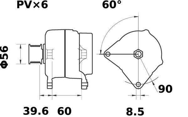 MS274 Starter motor IS0548 MAHLE ORIGINAL 12V, 2,7kW, Number of Teeth: 9, Ø 82,5 mm