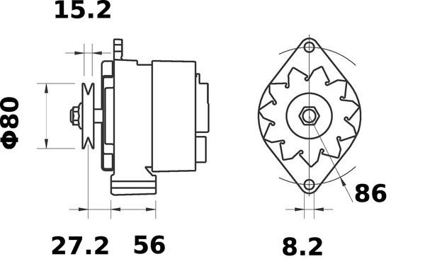 MS280 Starter motor IS0751 MAHLE ORIGINAL 12V, 3,0kW, Number of Teeth: 9, Ø 89,0 mm