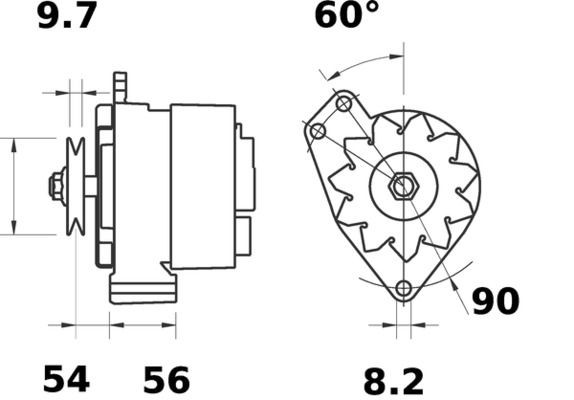 MS283 Starter motor IS0716 MAHLE ORIGINAL 12V, 1,4kW, Number of Teeth: 11, Ø 66,0 mm