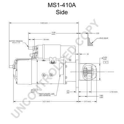 MS1-410A Starter motor MS1-410A PRESTOLITE ELECTRIC 24V, 8,3kW, Number of Teeth: 12, Ø 92 mm